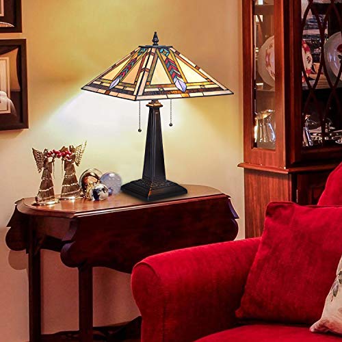Artzone 16 inch Tiffany Style Table Lamp Banker Mission, Tiffany Style