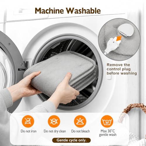 CoreBazz Electric Heating Pad for Neck and Shoulder with 6 Heating & 4 Timer Settings,Fast Heating Large Size Heated Wrap with Auto Shut Off & Machine Washable (Silver Gray, 58x42 cm)