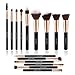 Refand Face Makeup Brush, Cosmetics Foundation Powder Concealers Blending Eye Shadows Brushes Kit 15 PCs Rose Gold Black
