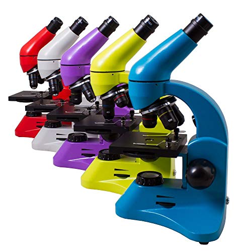 Levenhuk Rainbow 50L Plus Lime Student Microscope (64-1280x Magnification, Metal Body, Glass Optics) with Experiment Kit and Case - Thumbnail 2