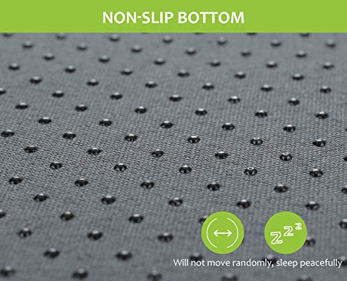 Pecute Orthopedic Dog Sofa Bed (L 89 * 56 * 18 cm), Egg Crate Memory Foam Pet Couch Bed with 3 Sides Bolster for Good Support, Removable Washable Cover, Non Slip Base, Ideal for Medium Dogs & Cats