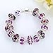 Bamoer 2016 New Purple Lilac Murano Glass Beads Charms Silver Tone Bracelets Fashion Jewelry for Women Girls Best Gift 7.87 Inches