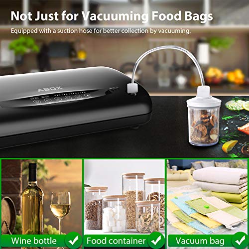 Vacuum Sealer Machine,ABOX Automatic Food Vacuum Sealer with Roll &Bags Kit,Built-in Bag Storage&Cutter,Dry&Moist Modes for Sous Vide,Led Indicator Bar&Unique Child Safety Lock for Home&Commercial Use - Thumbnail 3