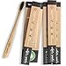 Biodegradable Toothbrush, Family Pack of 4 All Natural Bamboo Handle & Charcoal Infused Nylon 4 Bristles - Vegan Friendly (Nylon)