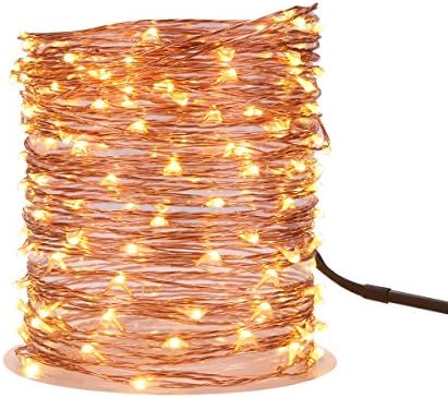 200 Leds 66FT Led String Starry Light Copper Wire Dimmable Decorative Fairy Lights Warm White 20M Set of 1