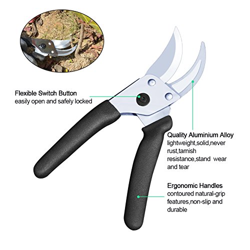 Auelife 11 Pieces Garden Tools Set –Gardening Tools with Garden Tote and Garden Gloves, Gardening Fathers Day Gifts Tool Kit with Garden Trowel Pruners and Garden Hand Tools