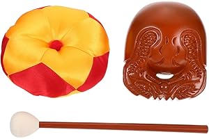 ERINGOGO 5 Inch Mokugyo with Mallet and Mat, Wooden Fish Balsam Wood Temple Block, Zen Drum Meditation Percussion Instrument