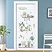 iwallsticker Cartoon Cactus Pot Green Plants Leaves Butterflies Pastoral Style Wall Stickers Wall Decal Vinyl Removable Art Wall Decals for Bedroom Living Room Nursery Room Children's Bedroom