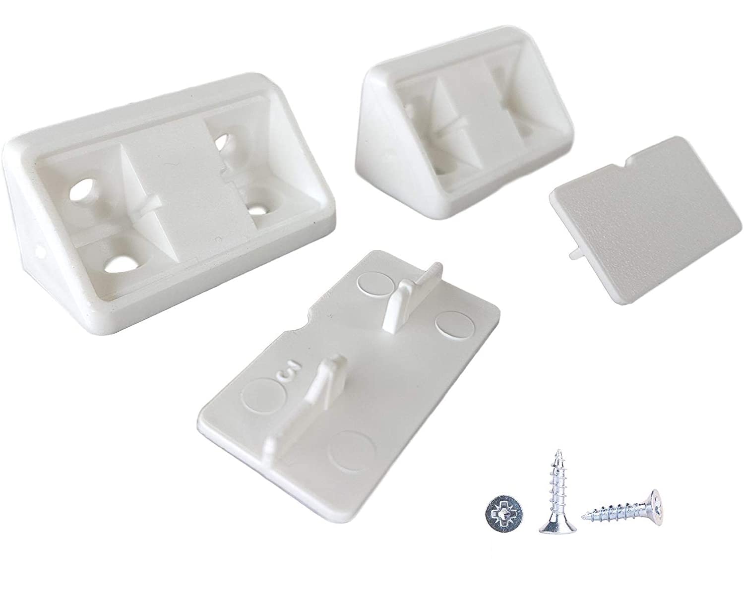 (Pack of 20 pcs) 44 x 20 mm Corner Joint Plastic 90 Degree Braces Brackets Plates Screws Included