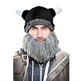 Clearance！ Creative Men's Beard Wig Hats Handmade Knit Cap Hat
