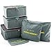 Bfun Ultra-thin Nylon Mesh Reusable 6-Piece Organizer Bag (3 Cubes and 3 Pouches), Bluish Grey