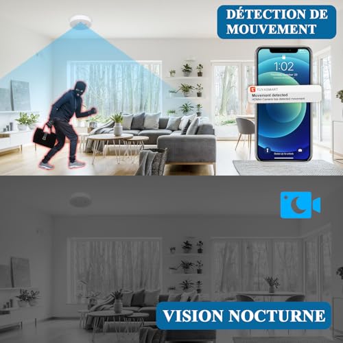 Nisanmoon WiFi 2.4 and 5G Hidden Camera, WiFi Spy Camera Smoke Detector, Mini Spy Camera HD 1080P Hidden Spy Camera with Night Vision and Motion Detection for Home Security