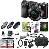Sony Alpha a6100 APS-C Mirrorless Interchangeable-Lens Camera with 16-50mm Lens (Black) Bundle