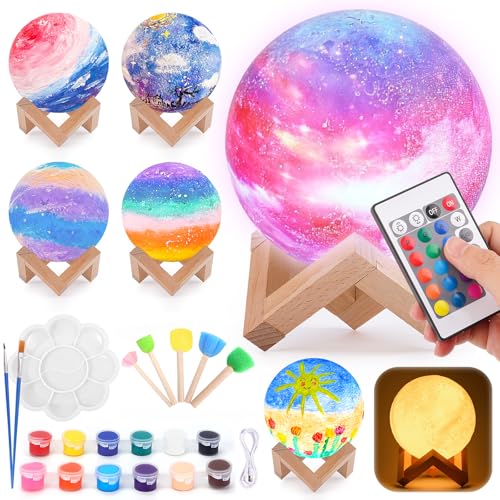 Girl Gift 7 8 9 10 Years: Toy Child 5 6 7 8 Years Manual Activities for Children Creative Leisure Children 8-9-10-11 Years Painting Kit Lamp Moon Night Light Birthday Gift Girl Boy 3-12 Years