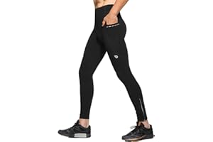 baleaf Men's Winter Running Tights Thermal Cycling Pants Cold Weather Gear Fleece Lined Pockets Leggings Compression