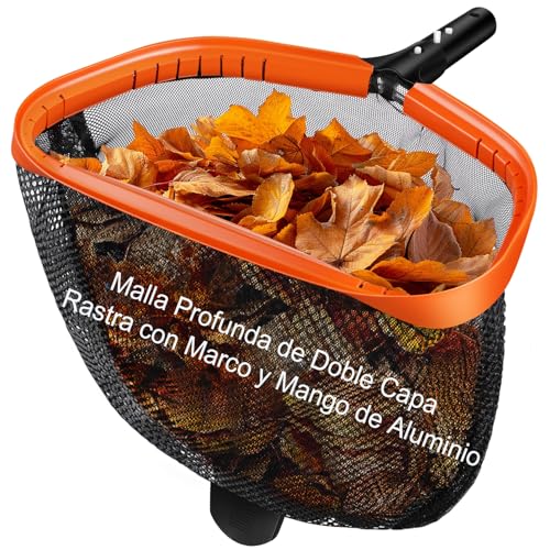 KGC 17.5" (44 cm) Pool Leaf Collector, Stable Net Pool Cleaning with Extra Large Net, Pool Dustpan without Telescopic Bar, Compatible with All Commercial Telescopic Bars