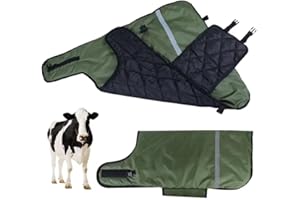 PERIXIR Calf Blanket, Warm Clothesfor Cow Calves, Calf Saver Coat Warmming Jacket Vest Keep Cow Goat Warm Thickend Windproof Belly Protection 1PCS（Green
