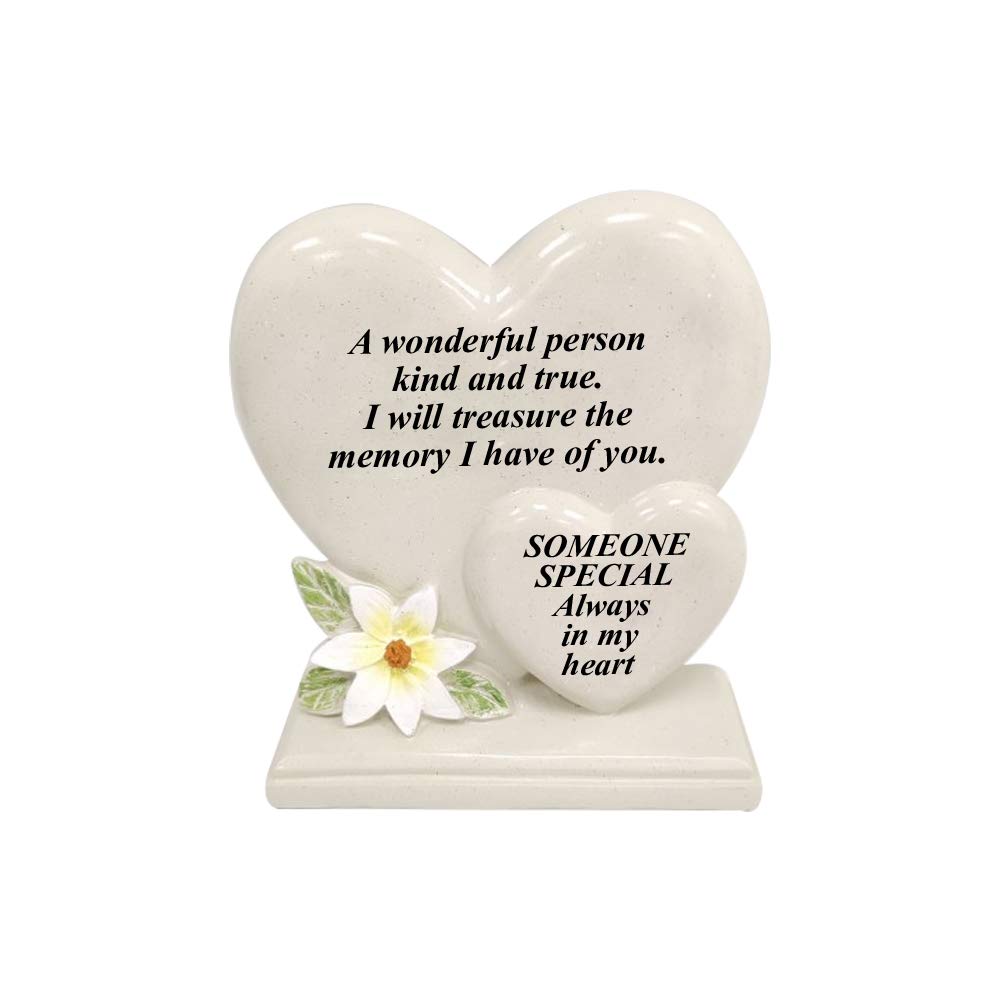 Personalised Grave Ornament/Memorial Plaque with Double Hearts | Graveside Decoration Gift in the Loving Memory of your Loving Deceased Ones (Someone Special)