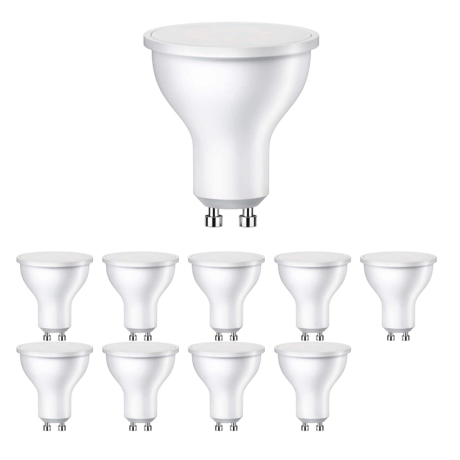 ledscom.de 10 GU10 LED Bulbs, PAR16, Warm White (2700 K), 7 W, 630lm, 103°, matt