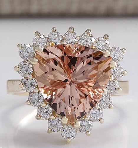 Ransopakul Elegant Women 925 Sterling Silver Morganite Wedding Bridal Gifts Ring Jewelry (8)
