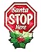 Impact Innovations Christmas Shimmer Lighted Window Decoration, Santa Stop Here