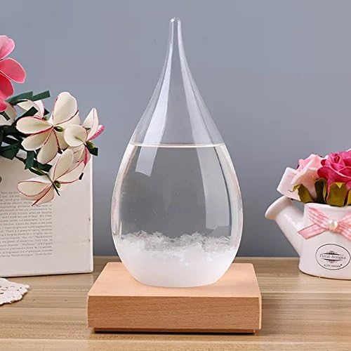 TOPFEE Office Crafts Mother's Day Gift Droplet Desktop Storn Glass Home Decor Weather Bottle Forecast Bottle Barometer