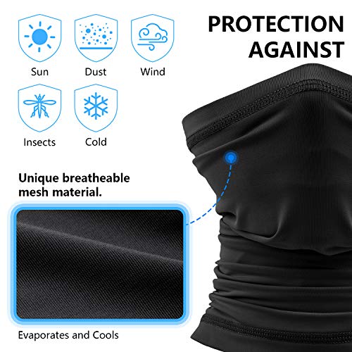 Unisex Neck Gaiter Face Scarf Face Cover Breathable for UV Protection Dust Wind Army Green