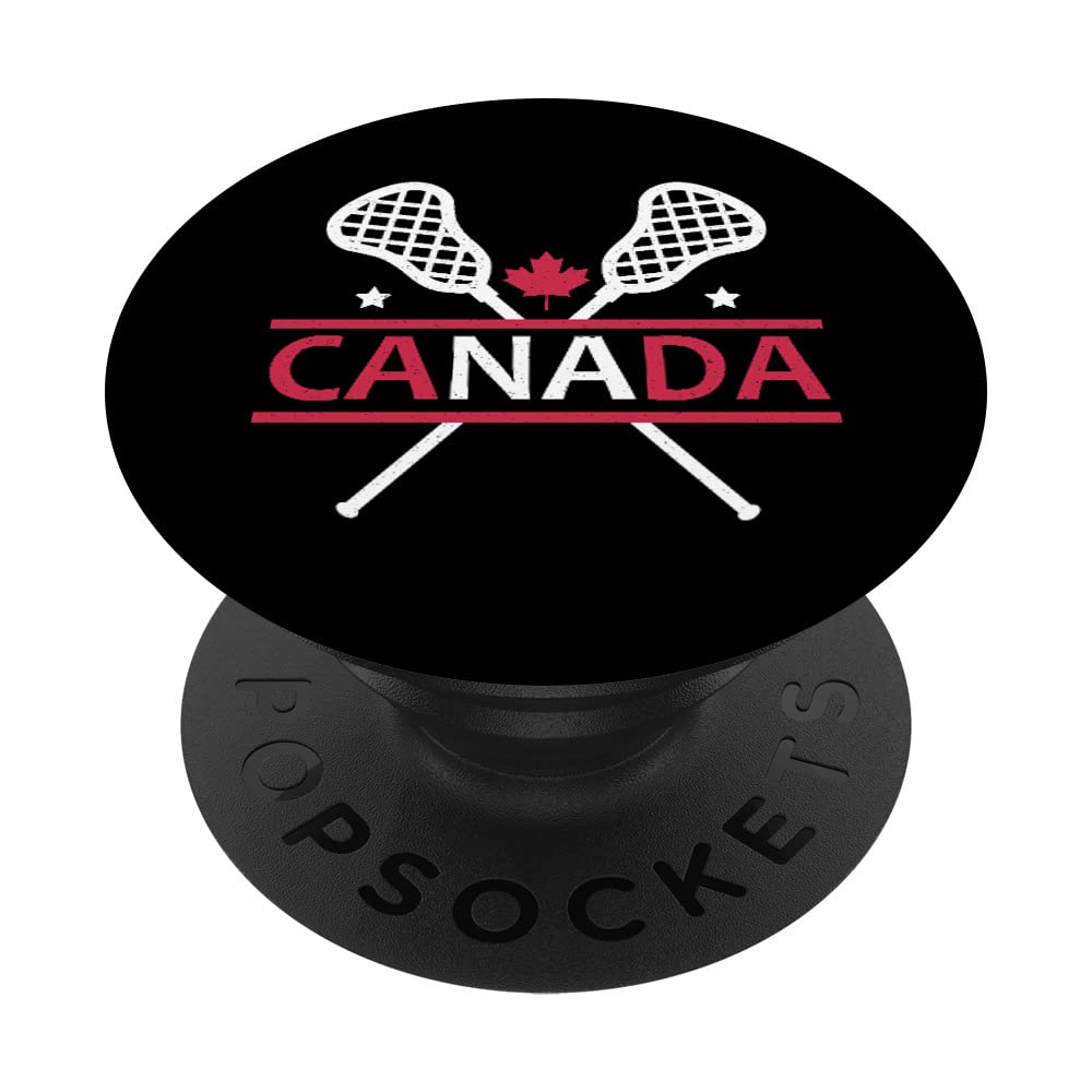 Canada Lacrosse Maple Leaf Lacrosse Stick Canadian Lax PopSockets Swappable PopGrip
