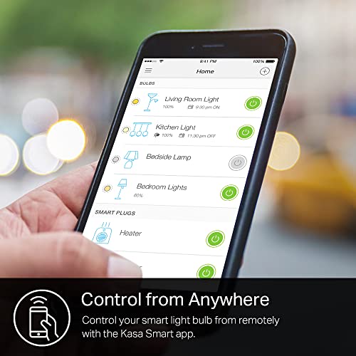 Kasa Smart Light Bulb KL110, LED Wi-Fi smart bulb works with Alexa and Google Home, A19 Dimmable, 2.4Ghz, No Hub Required, 800LM Soft White (2700K), 9W (60W Equivalent) - View 11