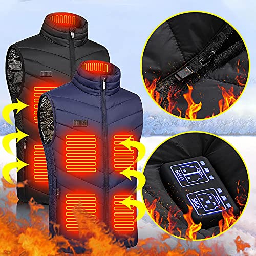 TAPIYANG Unisex Heated Jacket/Vest Detachable Hood USB Electric Chargeable Warming Heating Coat for Skiing Fishing Hunting