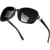 HASFOX® Small Wrap Sunglasses for Womens | Polarized & UV400 Protection | Lightweight Oval Jackie-O Style