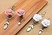 Stay Young 4PCS Beautiful Rose Flower Cabinet Knobs Dresser Cupboard Drawer knobs Pulls Handles Ceramic Knobs with Screw