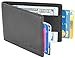 Travelambo Front Pocket Wallet Minimalist Wallets Leather Slim Wallet Money Clip RFID Blocking (black no clip)