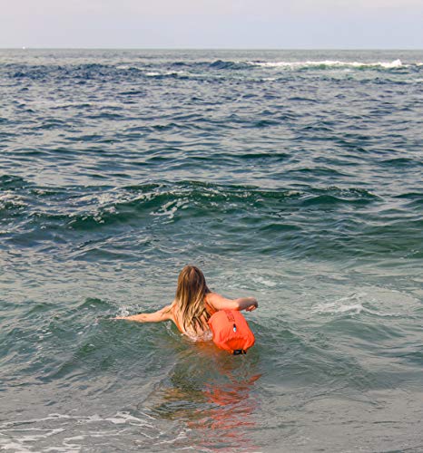 Speed Hound Marathon Swim Buoy - Open Water Swimming Buoy and Emergency Flotation Device with Dry Bag for Swimmers, Triathletes, and Snorkelers - (Safety Orange, Regular - 16L)