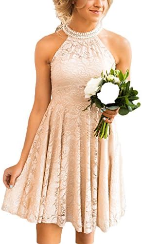 Hotstore Country Style A-line Bridesmaid Dress Lace Knee Length