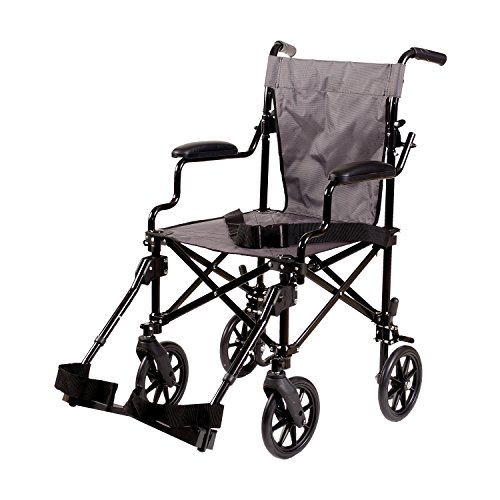 DMI Lightweight Folding Transport Chair Travel Wheelchair with Carrying