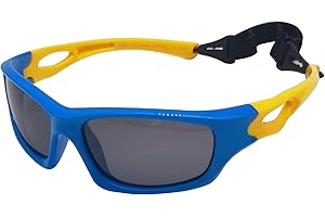 COOLSOME Kids Flexible Polarized UV Protection Sunglasses for Boys Girls Age 3-10 with Strap