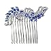 Faship Blue Crystal Hair Comb - Blue