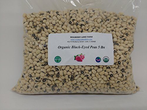 Black-eyed Peas, 5 Pounds (five lbs), (Beans), Dried, USDA Certified Organic, Non-GMO, Bulk