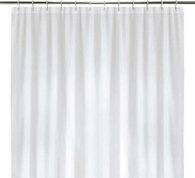 LiBa White PEVA Shower Curtain 8G Waterproof Anti Mould 183 x 213cm