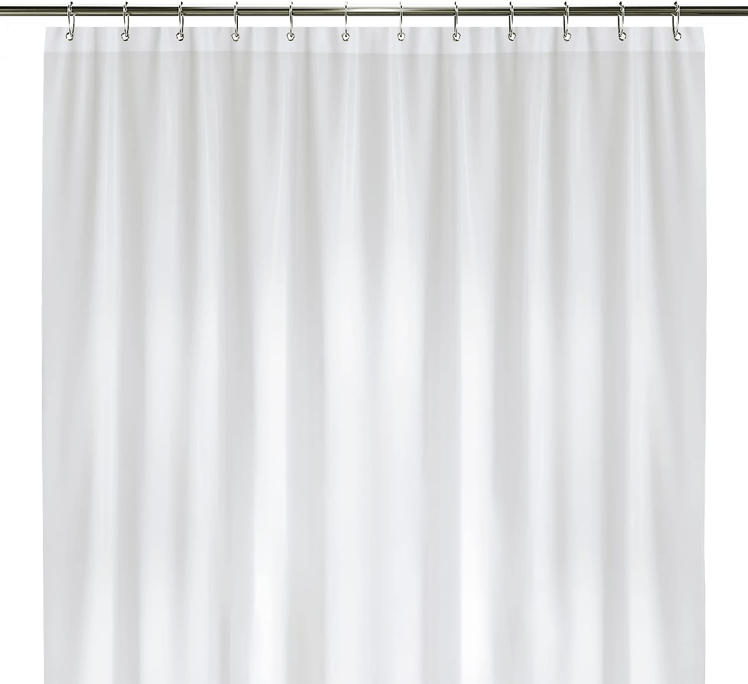 LiBa Bathroom Shower Curtain - Waterproof Plastic Shower Curtain Premium PEVA Non-Toxic with Rust Proof Grommets White 8G Heavy Duty Bathroom Accessories 72x96