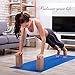 Arltb Cork Yoga Block Set of 2 Wood Yoga Bricks with Metal D-Ring Yoga Stretch Strap, Natural Cork Yoga Blocks to Support and Deepen Poses, Improve Strength and Flexibility, Non-Slip Surfacethumb 1