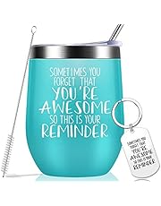 Sometimes You Forget That You are Awesome - Thank You Gifts, Funny Inspirational Birthday Graduation Gifts for Women, Men, Coworker, Friends - Vacuum Insulated Tumbler with Keychain 12oz