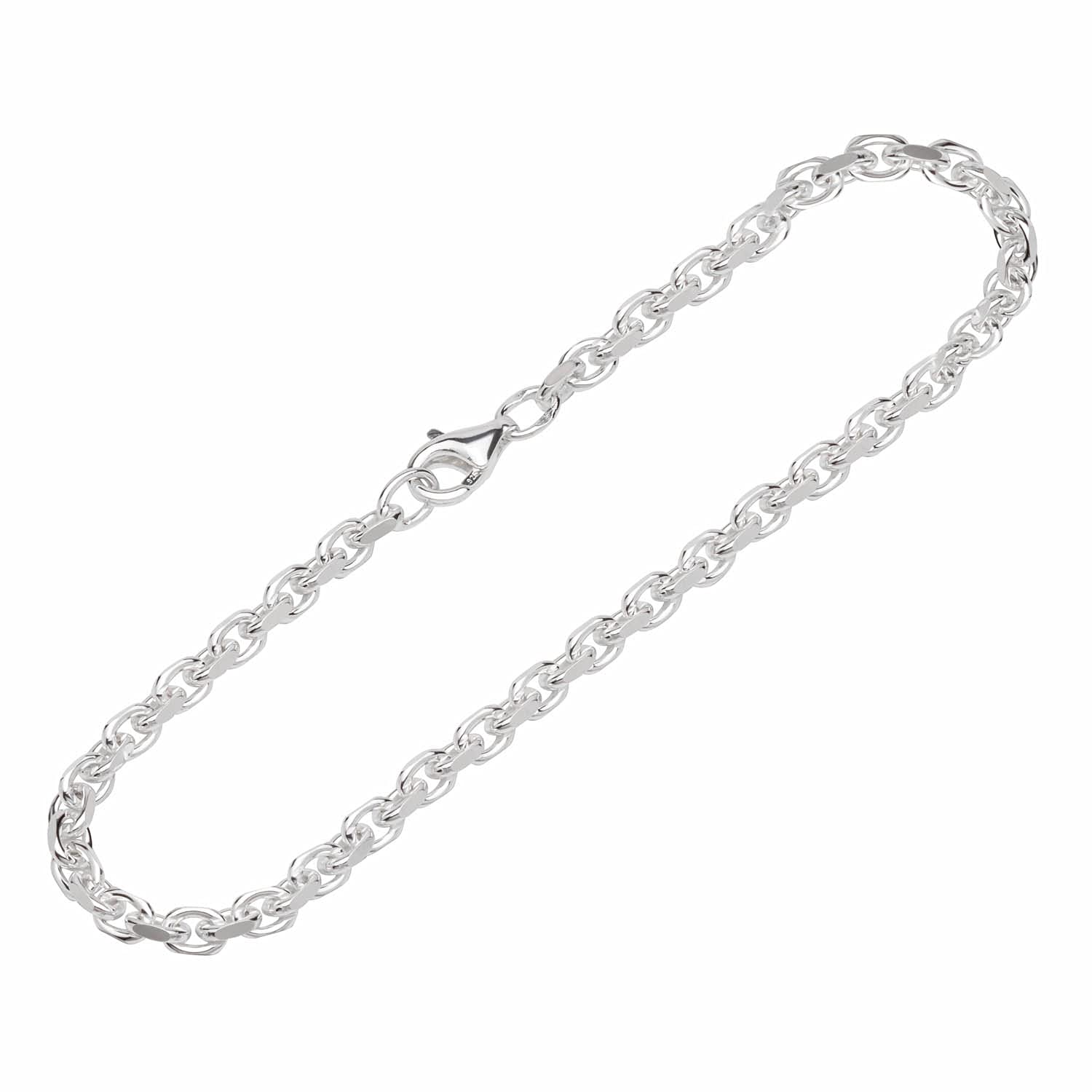 NKlaus bracelet 925 sterling silver 19cm anchorchain side diamond ladies bangle chain 12357