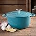 The Pioneer Woman Timeless Beauty 5-Quart Cast Iron Dutch Oven with Stainless Steel Butterfly Knob, Turquoise/Blue