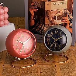 Metal Desk Alarm Clock, rjuwurv Retro Bedroom Table