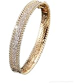 14K Bangle Bracelet with Sparkling Cubic Zirconia – Elegant Single Bangle for Women