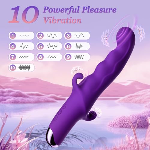 Vibrator, Adult Toys Vibrators for Women, G spot Dildo Rabbit Vibrator Wand with Clitoral Sex Stimulator, Waterproof Mini Vibrator Vibradores, Sex Toys for Women Couples Sexual Pleasure Tools…