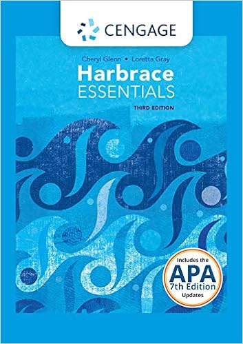 Harbrace Essentials With Apa Updates Glenn Cheryl Gray Loretta 9781337556880 Books