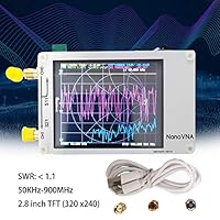 Sanmubo Trade Vector Network Analyzer,Portable Antenna Network Analyzer, 50KHz-900MHz, 2.8 Inch Digital TFT Display Screen Antenna Analyzer Standing Wave Measuring Instrument for NanoVNA,White